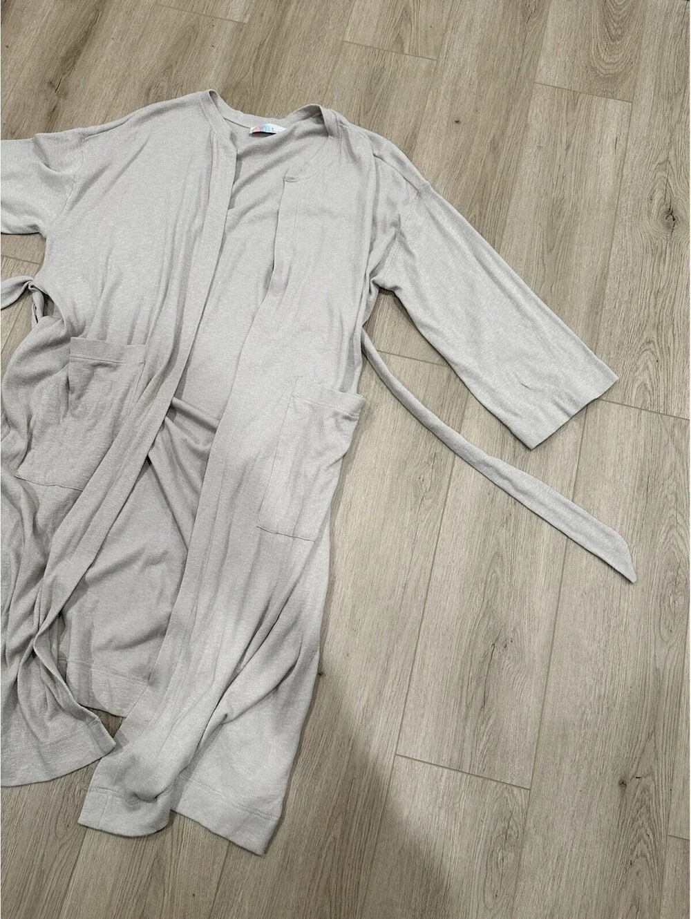 NWT FREE PEOPLE BEACH Women's Tan Cotton Linen Blend Duster Cardigan Belt M
